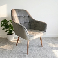 Fauteuil de salon individuel de haute qualité, design capitonné à boutons, pieds en métal or rose, chaise d'appoint décorative pour usage résidentiel