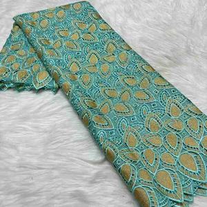 ผ้าลูกไม้สีส้มเข้มแบบละลายน้ำได้ ลาย <span class=keywords><strong>Aso</strong></span> Oke สำหรับชุดงานเลี้ยงของผู้หญิงชาวไนจีเรีย - Product Image 6