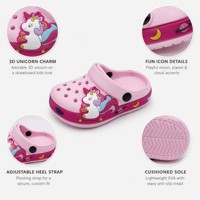 Детские нескользящие сабо из ЭВА для девочек, на заказ, с единорогом, для скейтбординга, с волшебной радужной отделкой, блестящие, ярко-пурпурные, пляжные