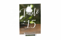 Moderne Rechteckige Acryl Umweltfreundliche Langlebige DIY Personalisierte Tischnummern Sitzplatzkarten UV-Druck für Hochzeiten Esszimmer