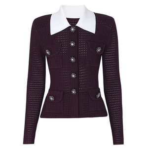 Nuova Collezione Primavera 2026: Top Elegante a Maniche Lunghe con Fibbia Decorativa, Slim-fit, Stile Socialite - Product Image 3