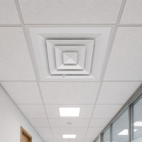 Diffuseur d'air carré à 4 voies en aluminium pour plafond, grille de ventilation HVAC pour l'alimentation en climatisation