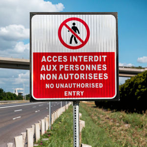 لوحة من الألومنيوم تحذير السلامة بدون علامة عاكسة للدخول ؛ - Product Image 5