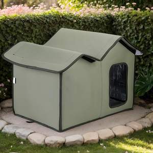 Große isolierte <span class=keywords><strong>Outdoor</strong></span>-Katzen haus Transparente Tür Wasserdichtes Design Beheizter Schutz Wasch bare Kätzchen hütte für kleine Hunde Wildkatze - Product Image 3
