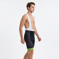 Cuissard unisexe ajusté avec dos en mesh blanc et bordure verte, écologique, respirant, séchage rapide, en Spandex et Polyester, pour le cyclisme