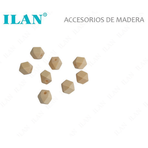 Perline di legno ottagonali ILAN 14 mm naturali per la creazione di gioielli artigianali - Product Image 2