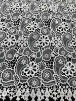 Tissu en dentelle française de luxe, broderie florale 3D, motif guipure pour robe de mariée, couture