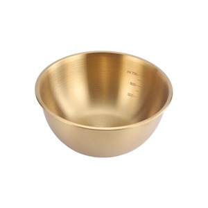 Stainless Steel Salad Bowl 304 Gold Large Baking Cooking Bowl With Graduations For <b>Kitchen</b> Use - Product Image 4