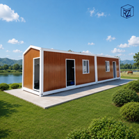 Maison préfabriquée personnalisée en conteneur avec toit incliné, petite cabane modulaire en acier à vendre, résistante aux intempéries, Ray-Zen