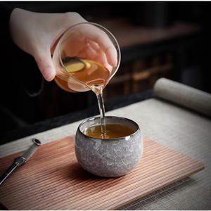 ถ้วยชาคู่สไตล์จีน พอร์ซเลนคุณภาพสูง ลายดอกน้ำแข็ง สำหรับชงชาแบบกังฟู ถ้วยชิมชาสำหรับผู้ชาย ลายแตกน้ำแข็ง - Product Image 2