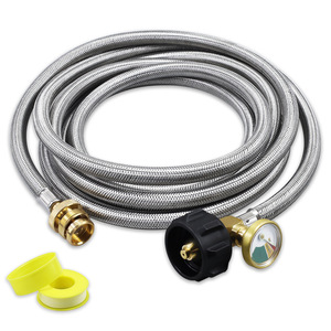 Adaptateur de tuyau de propane Coleman, 12 pieds, en acier inoxydable, avec manomètre, pour réchauds de camping - Product Image 1