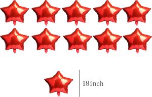 10 Inch <b>Small</b> Star Five-Pointed Eco-Friendly Aluminum Film <b>Balloon</b> for New Year Valentine's Day & Christmas Festivities - Product Image 3