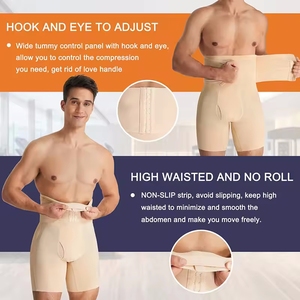 Ropa interior de pierna larga para <span class=keywords><strong>hombre</strong></span> Corsé Control de barriga Acero Deshuesado Cintura Entrenador Trimmer Cinturón - Product Image 6
