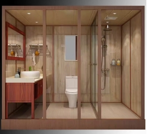 Salle <span class=keywords><strong>de</strong></span> bain préfabriquée tout-en-un, cabine <span class=keywords><strong>de</strong></span> douche modulaire avec toilettes pour la maison, les camping-cars et les hôtels - Product Image 5
