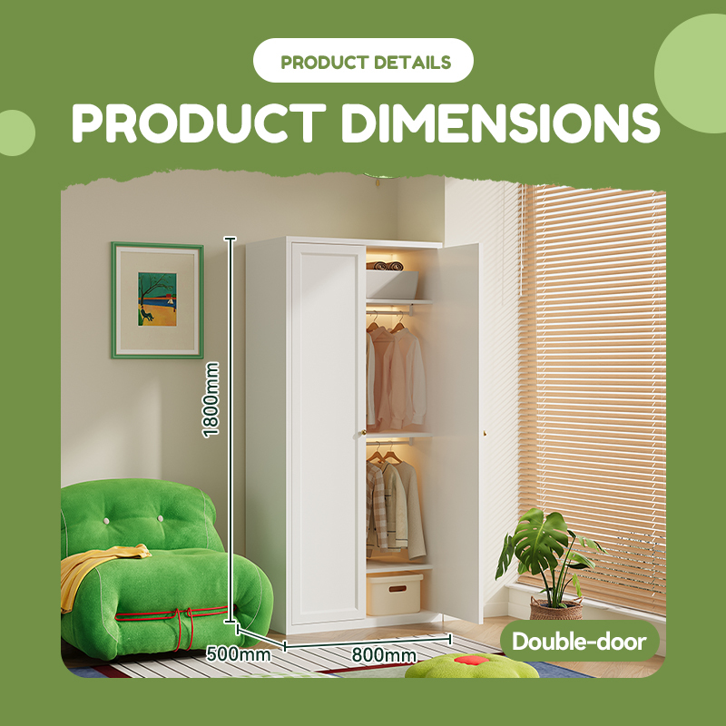 White Double Door Wardrobe