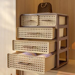 درج من البلاستيك متعدد الطبقات بطراز عتيق بالحقن خزانة منظم ملابس داخلية مضادة للغبار لغرفة النوم - Product Image 2