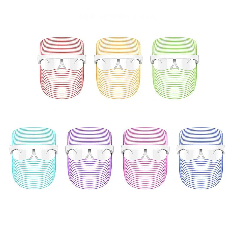 7 Colores LED Phototherapy Beauty Mask Facial PDT Mascara De Luz LED Rechargeable Therapy Mascaras LED Faciales