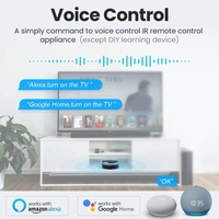 (BSC) Télécommande universelle IR+RF 433+315Mhz, contrôleur intelligent Tuya pour TV, climatiseur, rideau, volet roulant, compatible avec Alexa Google