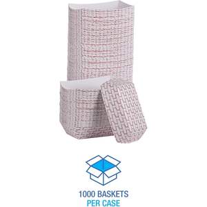 Panier à nourriture en papier Boardwalk 30LAG040 rouge/blanc, capacité 6 oz, boîte de 1000 pour camions de nourriture - Product Image 1