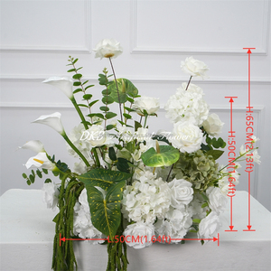 DKB Best Selling Artificial White Flowers Artificial Arrangement for Backdrop Flower Runner Flower <b>Row</b> for Wedding Decor - Product Image 2