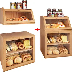 Lớn đôi chia tre tốt nhất bằng gỗ bánh mì Hộp cắt Board Set Nhà cung cấp