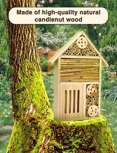 Buiten Hangend Insect Hotel Tuin Decoratieve Houten Insectenhuis Voor Vlinderbij - Product Image 5