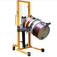 Empileur et rotateur de tambour d'huile avec fonction d'inclinaison 450kg élévateur de tambour équipement de levage gerbeur et inclineur de tambour manuels