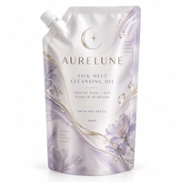 Pochette à bec verseur haute barrière imprimée sur mesure 500 ml pour huile nettoyante Silk Melt, emballage de recharge pour soins de la peau avec bouchon à vis