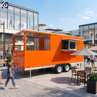 CAMPTRL Grande remorque alimentaire pour barbecue, camion grill mobile entièrement équipé, remorque de restauration, camionnette à burgers et pizzas pour événements