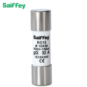 <span class=keywords><strong>Fusible</strong></span> de porcelana de alta Rotura de 10x38mm AC R015 1A-32A Portafusibles de riel Din de 2/32X Fabricante de enlaces de fusibles cilíndricos de 500V - Product Image 1