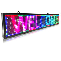 Panneau publicitaire LED P3 pour extérieur et intérieur 40*18 pouces Boîte à lumière roulante pour magasin de détail et présentoir de bienvenue