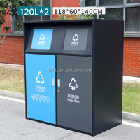 Poubelle commerciale en métal de 240 L pour extérieur, vente chaude, haute qualité, en acier galvanisé, bac à déchets extérieur