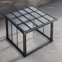 MEXIN Véranda en aluminium 4 saisons, verre double vitrage Low-E, serre, jardin d'hiver, solarium, villa, cour arrière, taille personnalisée, extérieur