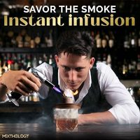 Kit de fumeur de cocktail à l'ancienne de luxe écologique torche en acier inoxydable accessoires de bar en bambou pour les fêtes au whisky Bourbon