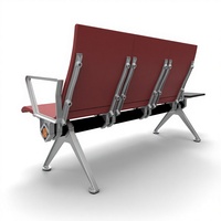 Chaise d'attente Leadcom LS-529YF moderne avec rembourrage en PU et structure métallique pour hôpitaux et aéroports, sièges en tandem