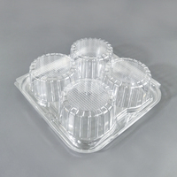 Boîte à buns vapeur de qualité supérieure à 4 compartiments, conteneur alimentaire carré jetable avec compartiments séparés pour chewing-gum, sushi, gelée