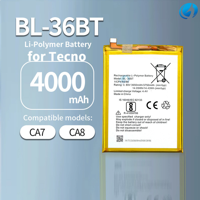 Hight Quality Real Capacity Phone Battery BL-36BT Mobile Phone Battery for Tecno CA7 / CA8 Android Phone Battery