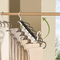 Cintres pour pantalons Porte-pantalons multifonctionnel Organisateur de pantalons pliable pour placard Jean Pantalon Écharpe Cintres pour hommes femmes