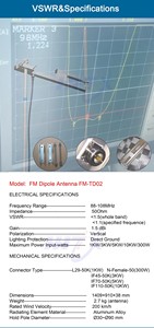 <span class=keywords><strong>Antenne</strong></span> dipolaire <span class=keywords><strong>FM</strong></span> haute puissance, <span class=keywords><strong>antenne</strong></span> de base <span class=keywords><strong>FM</strong></span> extérieure 87-108 MHz pour la radiodiffusion longue portée - Product Image 4