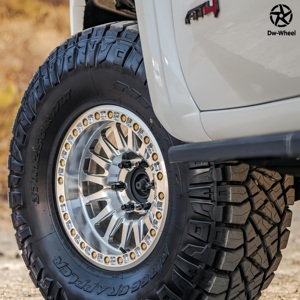 Jantes en alliage forgé DW Beadlock 17x9 6x139.7 8x165 Jantes tout-terrain chromées pour Chevrolet 1500 2500 GMC Sierra 1500 - Product Image 1