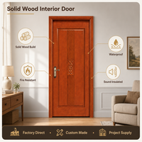 Porte intérieure en bois massif, imperméable, ignifuge, insonorisée, avec panneau sculpté floral, style français, pour chambre, maison et villa