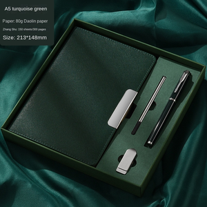 Sang trọng PU da bìa cứng kinh doanh Logo văn phòng phẩm tùy chỉnh máy tính xách tay và bút Bộ Quà Tặng máy tính xách tay - Product Image 3