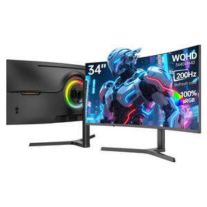 Monitor Curvo de 34 Pulgadas, Monitor de Escritorio <span class=keywords><strong>para</strong></span> Juegos, 3440*1440, 200Hz, <span class=keywords><strong>Pantalla</strong></span> VA <span class=keywords><strong>para</strong></span> <span class=keywords><strong>PC</strong></span>, <span class=keywords><strong>para</strong></span> Compras Corporativas, 1 Año de Garantía - Product Image 1