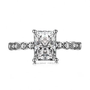 Anillo Dylam con Piedra Grande, Plata de Ley, Circonita Cúbica, Baño de Oro Rosa, Anillos de Compromiso y Boda con Diamantes para Mujer - Product Image 1