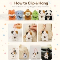 Porte-clés en peluche doux de haute qualité, compagnon de poche portable pour sac à dos, sac à main, porte-clés, jouet en peluche, cadeau