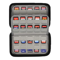 Étui rigide en EVA pour cartes Nintendo Switch et PS Vita avec 80 emplacements pour cartes mémoire SD, sac de rangement à fermeture éclair