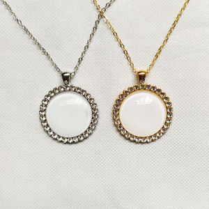 Kualitas Tinggi Harga Rendah Mode DIY Sublimasi Kosong Dekorasi Perhiasan Promosi Hadiah Kalung Kristal - Product Image 1