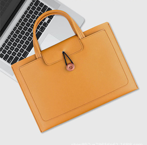 Bolso para <span class=keywords><strong>ordenador</strong></span> portátil de cuero PU de moda para hombre y <span class=keywords><strong>mujer</strong></span> con logotipo personalizable, bolso portátil de oficina con mangas al por mayor, maletín - Product Image 4
