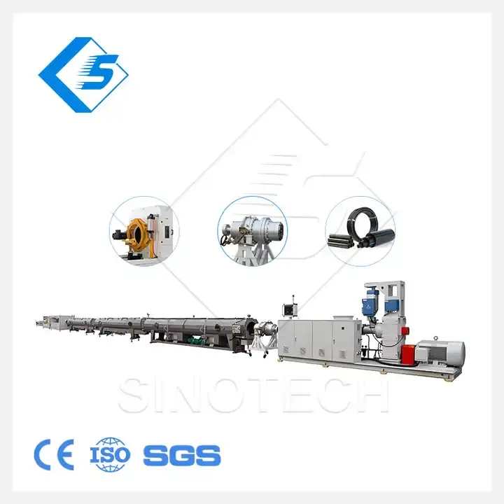 350KG/H High Density 630MM PE HDPE HDPE Plastic drainage Tube pipe Extrusion production line making machine with no dust cutter