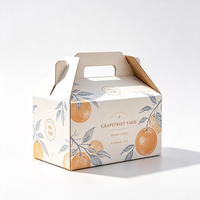 Boîte cadeau agrumes avec poignée, boîte à rabat imperméable et anti-écrasement avec impression offset pour livraison d'épicerie, logo personnalisé, conception gratuite